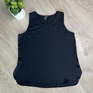 HALOGEN Black Scoop Neck High Low Tank Top Size 1